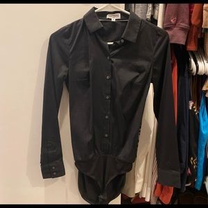 Black Express Essentials long sleeve bodysuit